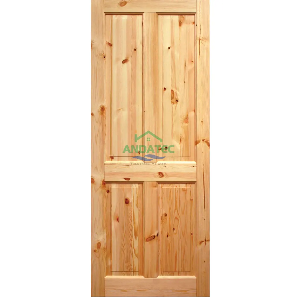 Puerta interior de chapa irregular de roble rojo americano Puerta de habitación interior de diseño moderno de madera maciza