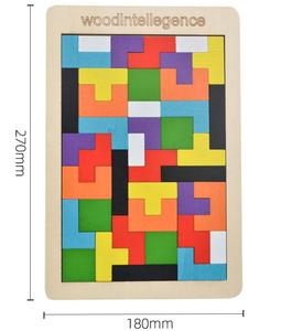 Unisex ahşap Tangram 3D rus oyunu 5to 7 eğitici oyuncak yaş için renkli bulmaca beyin Teaser