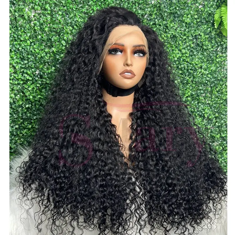 Penjualan terlaris 13x4 wig renda depan 12A wig rambut manusia keriting warna alami vendor rambut Vietnam selaras kutikula mentah