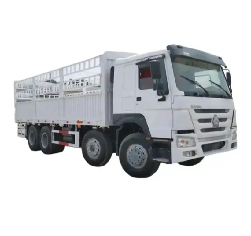 Usado SINOTRUK HOWO camiones de carga 336hp 6X4 valla caja de carga valla furgoneta camión para la venta