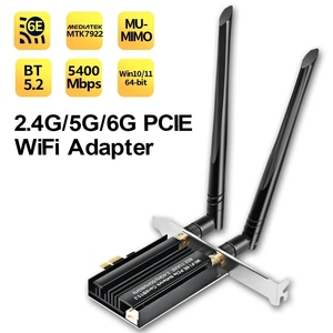 Tarjeta de red Gigabit WiFi6E tribanda MT7922 Escritorio con receptor de tarjeta de red inalámbrica PCIE incorporado 5,2 BT - Product Image 2