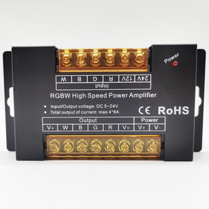 DC5-24V 4 * 8aアイアンシェルpwm4チャンネルrgbw高速パワーリピーター信号増幅器コントローラーLEDストリップ用 - Product Image 1