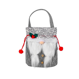 Saco de presente de doces sem rosto para Papai Noel, saco de presente com cordão para decoração de Natal, presente de festa para crianças, enfeites modernos