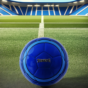 カスタムサイズ5ブルーTPUサッカーボールPUとPVCマシンステッチゴムスポーツトレーニングと試合用プリントロゴサッカー - Product Image 5