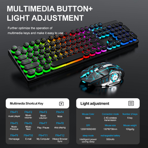 Combos de teclado y mouse para juegos inalámbricos Teclado mecánico inalámbrico recargable y alfombrilla de mouse 3 en 1 para Gamer