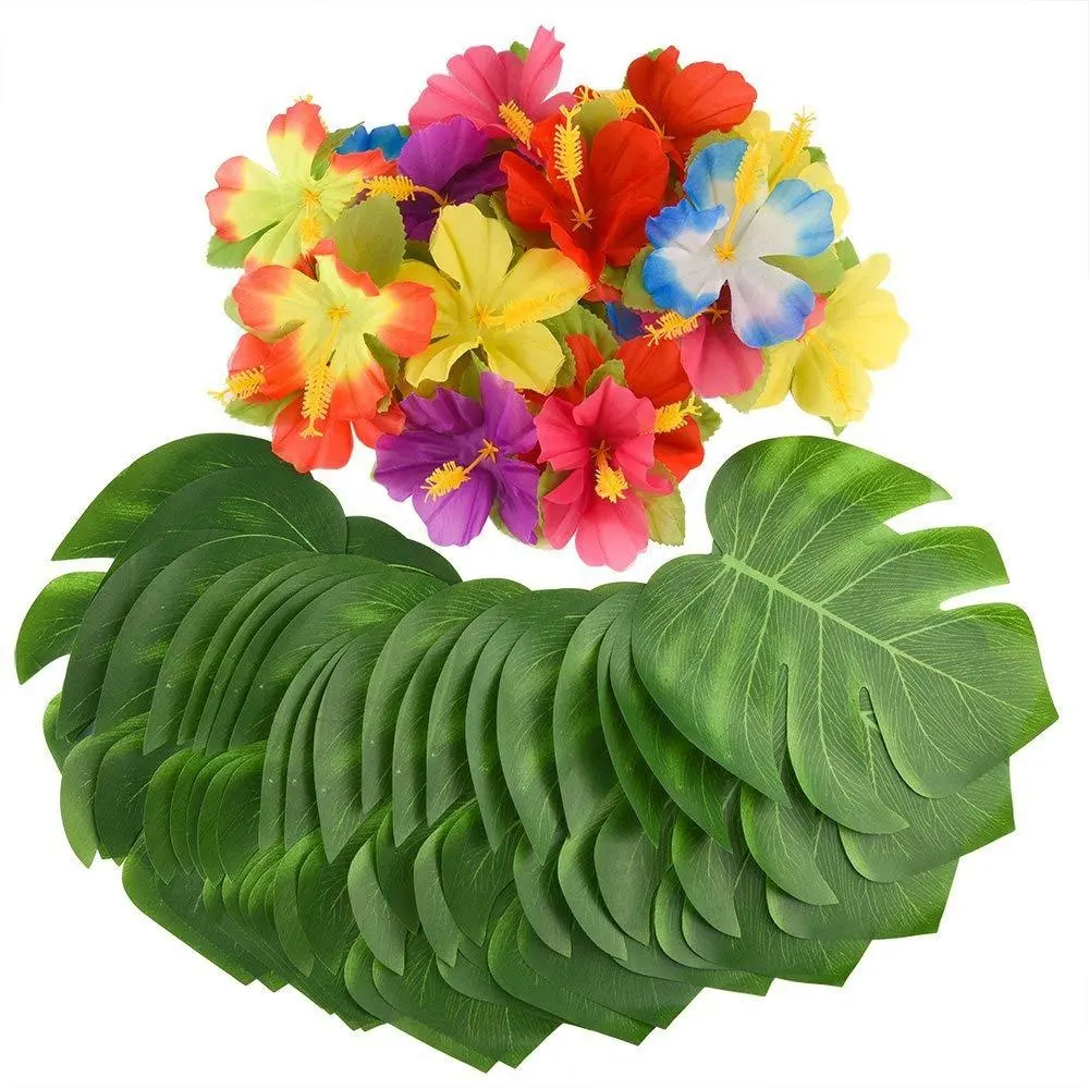 Hot Sale Künstliche Palmblätter Tropische Blätter Grünes tropisches Laub für Innendekoration Hochzeiten Geburtstags thema Partie