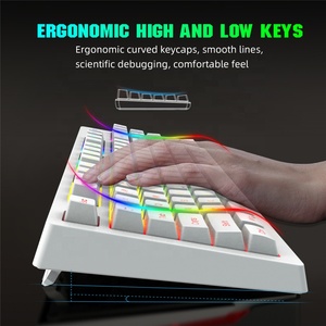 Windows 2.4G kablosuz şarj edilebilir oyun klavyesi arkadan aydınlatmalı ergonomik 87-key membran klavye RGB PC Xbox Windows Mac için Usb ABS - Product Image 5