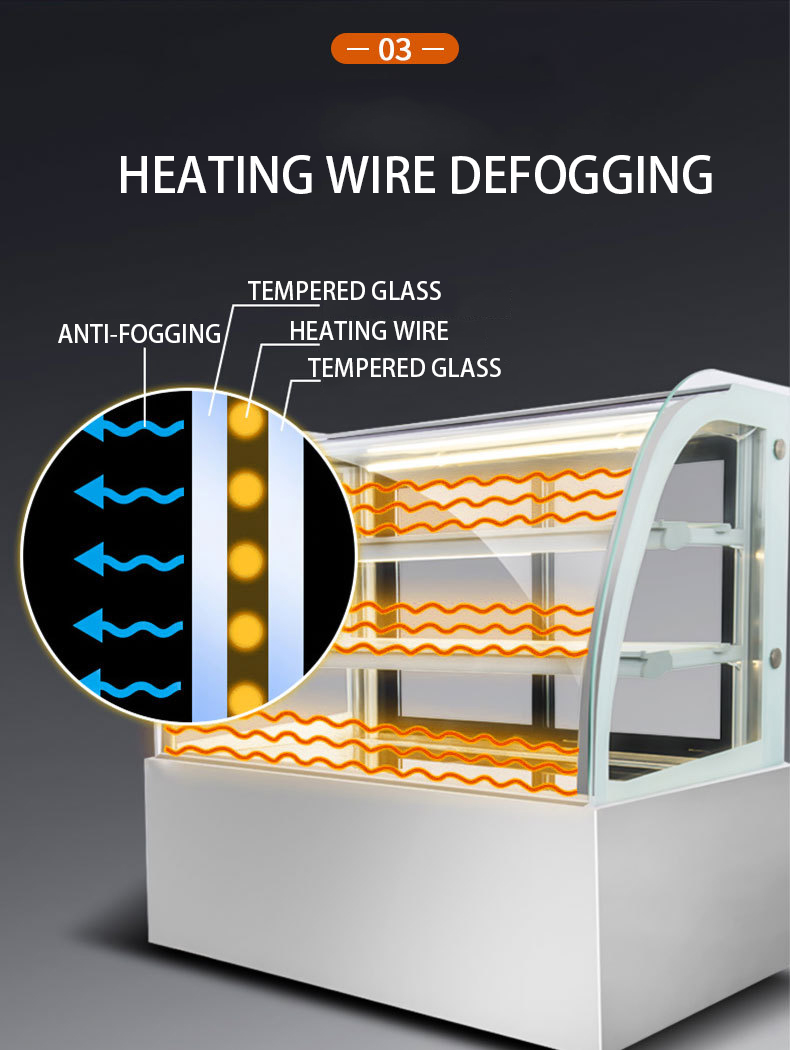 Commercial bakery display cake chiller display refrigerator chiller showcase counter top display