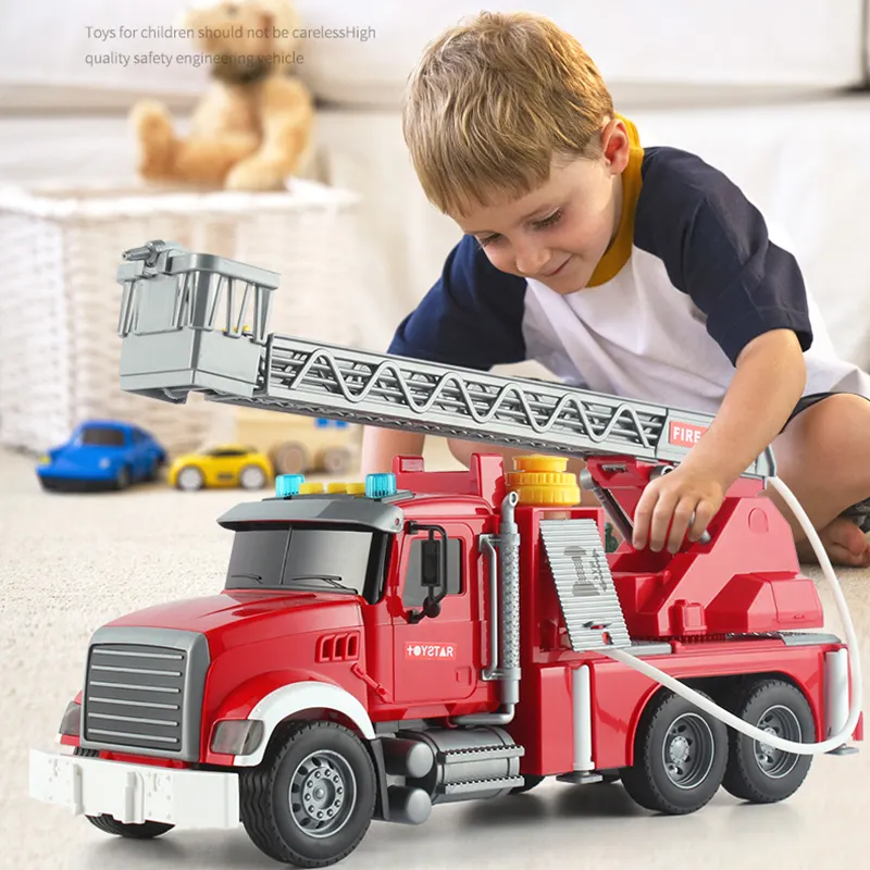 Bomba de água Crianças Brinquedo 2023 New Arrivals Escada Aérea Caminhão de Bombeiros, Cidade Resgate Fire Engine 911 Crianças Fire Drill Com Brinquedos Carros