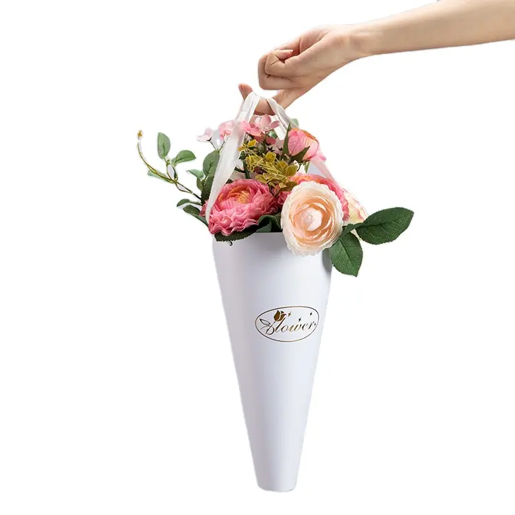 ギフトの花のパッキングのための防水キャンディーカラー印刷紙フラワーバッグ