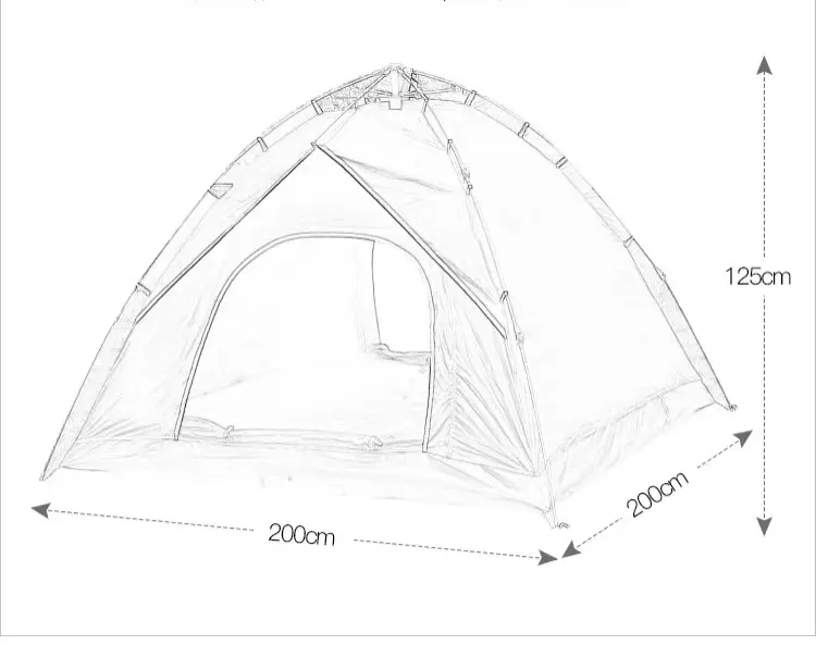 Dus-Gemakkelijk Twee Mensen Waterdichte Buiten Automatische Dubbele Deuren Resort Tenda Camping Tienda De Camping Instant Automat Tent