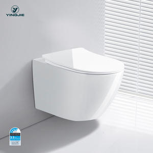 Gantungan dinding toilet di dinding kamar mandi, toilet Inggris pasang Dinding tombol tekan toilet keramik - Product Image 5