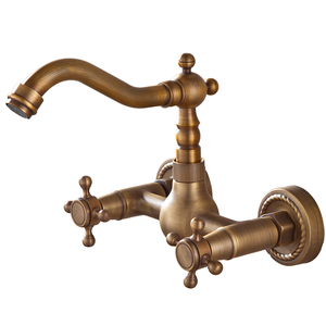 Cổ lưu vực vòi nước Châu Âu bồn tắm nước nóng và lạnh xoay phòng tắm tường Mixer vòi - Product Image 1