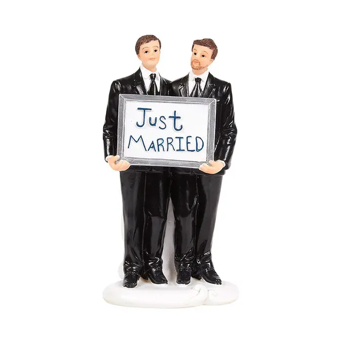 Gâteau de mariage Gay Paire Figurines Tenue Juste Marié Conseil Unique Mariage Couple Chiffres pour Décorations et Cadeaux