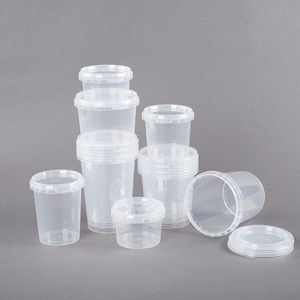OEM ODM-cerradura de seguridad desechable, transparente, redonda, apilable, desechable, plástico pp, deli, contenedor con tapa - Product Image 1