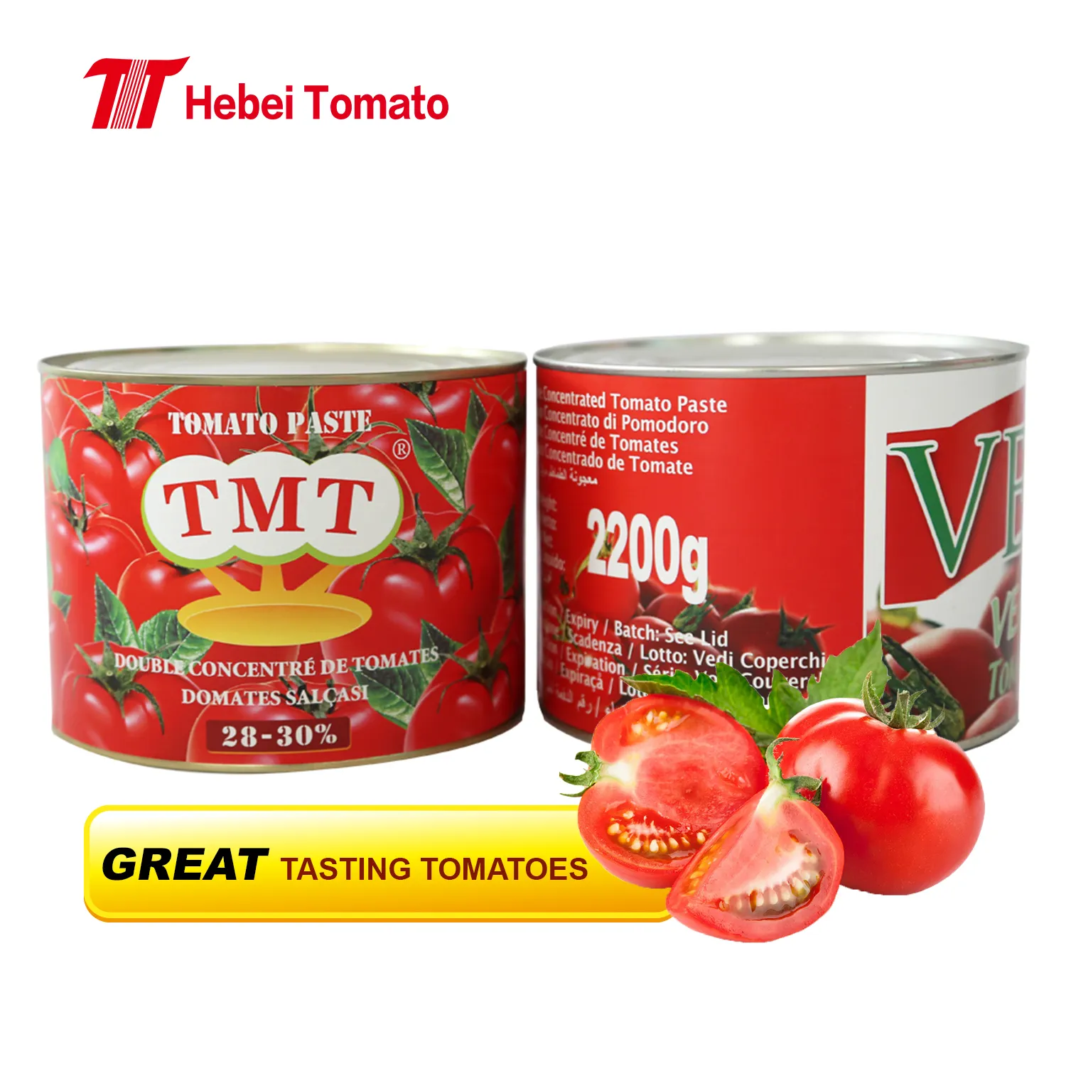 2023 sıcak satış domates püresi 2200g kolay açık konserve 28-30% brix katkı maddesi olmadan