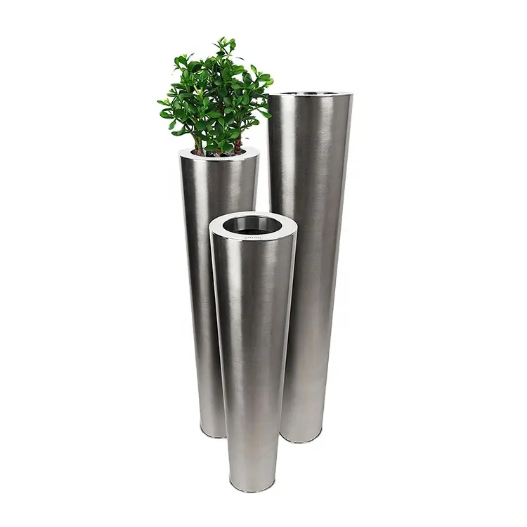 Décoration intérieure en acier inoxydable pot de 36 pouces de haut or grand décor à la maison or vase/cône pot de fleur