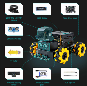 Ahududu Pi için Mecanum tekerlek ROS2 Humble ile Raspbot V2 AI görüş Robot araba 5 yönlü OpenCV Python programlama
