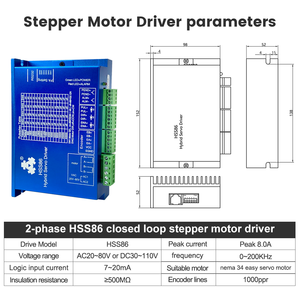 Magazzino ue 4 assi 8N.m 1200oz.in motore passo-passo ibrido a circuito chiuso nema 34 stepper motor con <span class=keywords><strong>controller</strong></span> <span class=keywords><strong>cnc</strong></span> kit - Product Image 4
