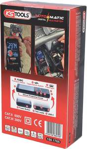 KS công cụ 150.1765 tự động kỹ thuật số vạn năng với thử nghiệm đầu dò màu đỏ/Đen - Product Image 4