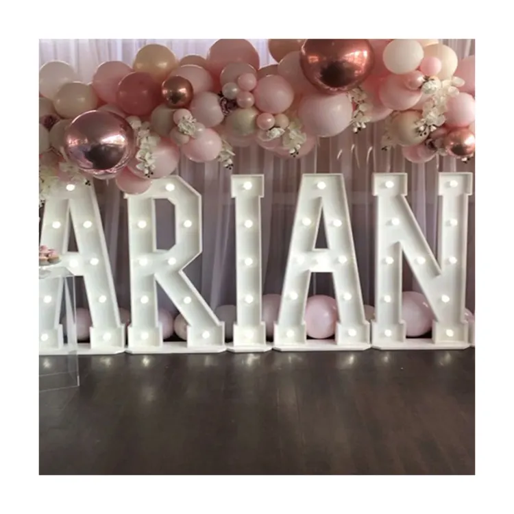 Letras de luz personalizada profissional, design de letras grande, números brilhantes para festa de aniversário com qualidade garantida