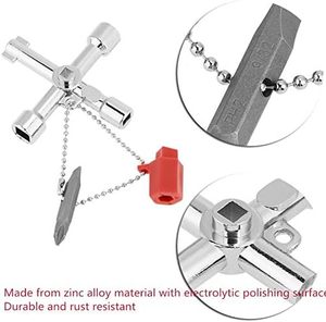 4 in 1 evrensel yardımcı anahtar Bit çinko alaşım tesisatçılar elektrikçiler araçları 4 yollu çok fonksiyonlu evrensel çapraz anahtar - Product Image 3