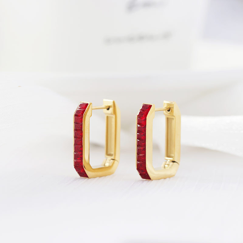 14k gold + red CZ