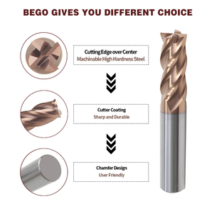 Keskin keskin uçlu Carbide karbür kare frezeler kesici 4 flüt Tungsten CNC freze kesiciler - Product Image 4