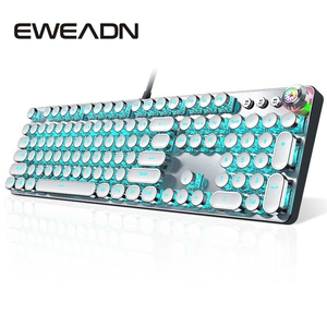 EWEADN Teclado Mecánico para Juegos Personalizado de 104 Teclas, Teclado Macro Ergonómico LED con Cable USB para Ordenador PC, Nuevo Producto - Product Image 1