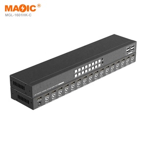 4K 16X1 hdmi Kvm开关hdmi开关视频切换器16端口Kvm切换器，带红外显示器