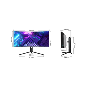 34 pulgadas 3440*1440p Monitor de PC industrial de alta calidad 144Hz todo en uno PC computadora de escritorio i9 computadora de juego curvada con wifi - Product Image 4