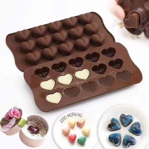 15-Hole 3D kalp şeklinde silikon kalıp ticari alıcı dekoratif DIY pişirme kalıp için çikolatalı kek Fudge şeker kek araçları tipi - Product Image 6