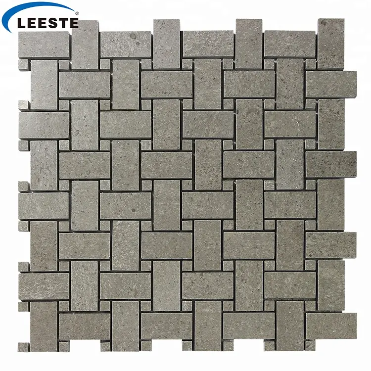 Design moderno de Decoração Para Casa decoração Da Parede Telha 1 ''x 2'' Cesta padrão de onda design Cinderella Cinza Mosaico de Mármore