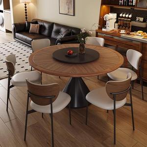Bàn xoay bàn ăn hiện đại cao cấp Pháp Retro nhà cảm thấy gỗ Inlay gỗ kết cấu hiện đại đá bàn ăn - Product Image 4