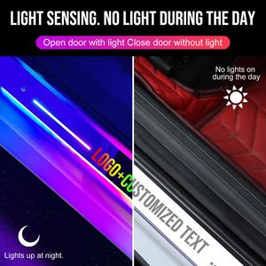 Custom <strong>Logo</strong> 7 Color <strong>LED</strong> Car Welcome Door Sill Courtesy Lights Wireless Ambient Sensing USB Charging 5W Power New Condition - Product Image 3