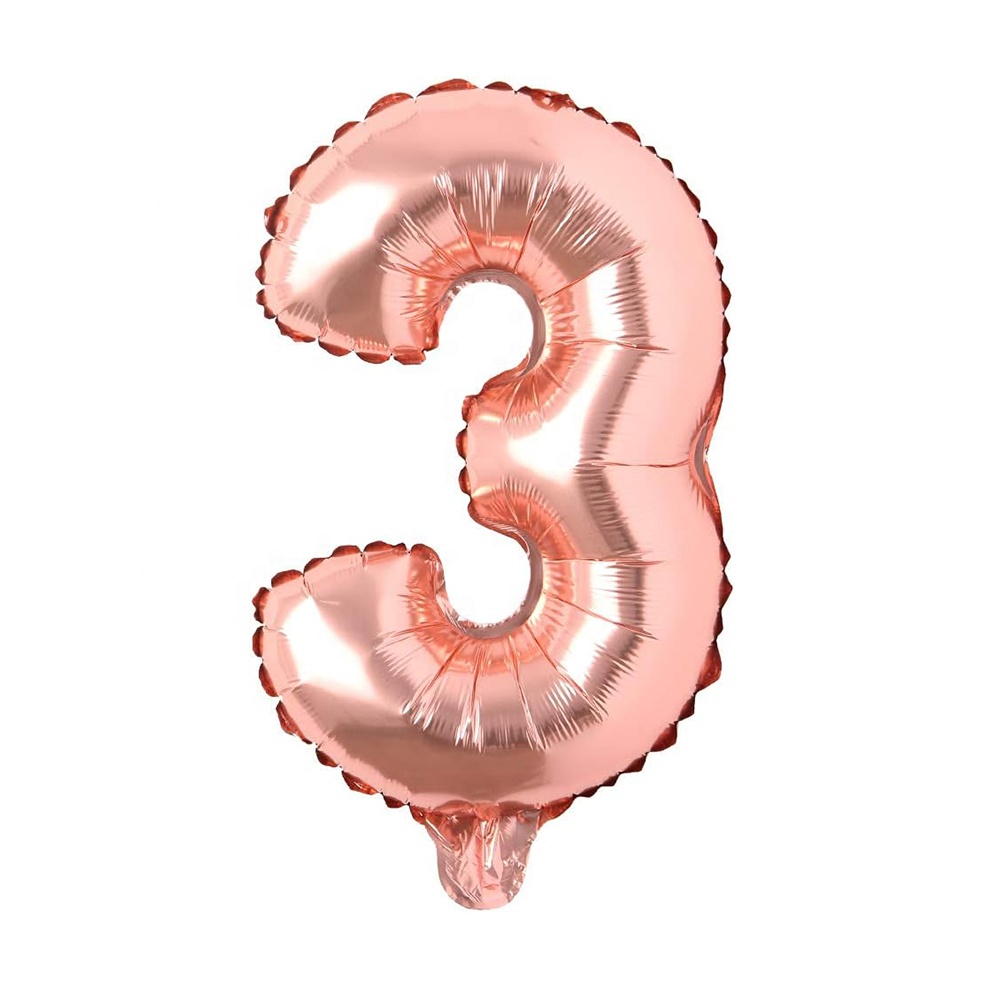 3 ballons en or rose
