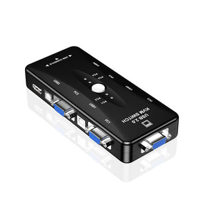 4ポートUSB 2.0タイプKVMスイッチマウス/キーボード/VGAビデオモニター - Product Image 1