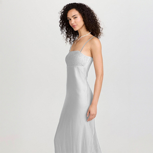 Özel spagetti kayışı dantelli payetli saten zarif abiye moda balo elbisesi katı kadın elbiseleri - Product Image 4