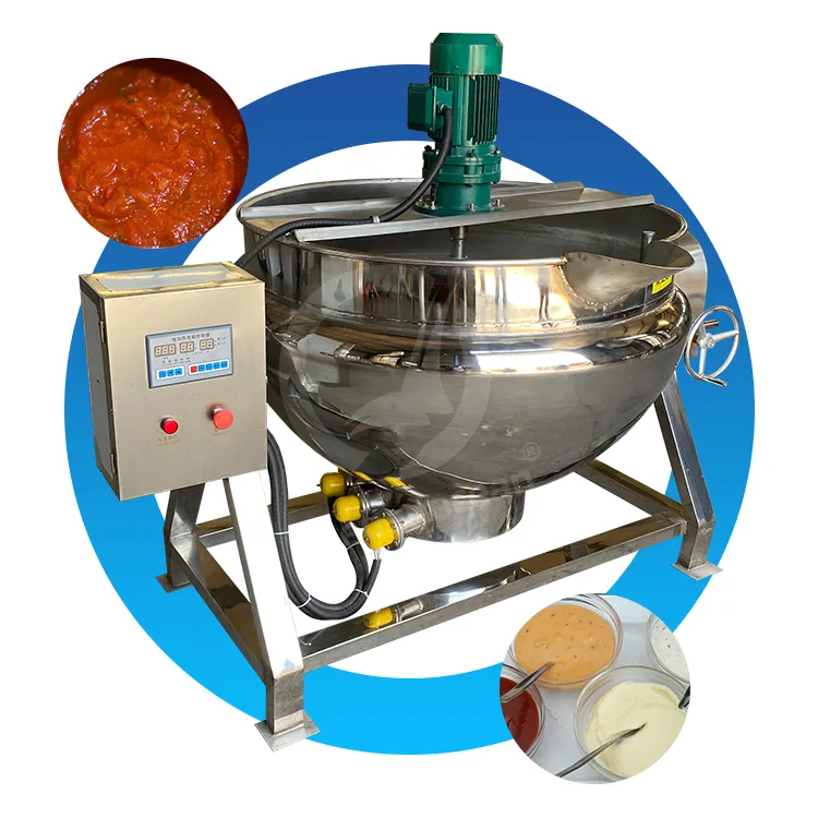 OCEAN Industrial Electric Jacketted Emulsify Tilt Pot Sandwich Mix Steam Sugar Cook Kettle con agitador