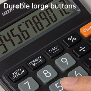 Deli EM222C 12-<strong>Digit</strong> Widescreen Portable Desktop Calculator Mini Black Plastic Office Study <strong>Computer</strong> 80pcs/set per Carton - Product Image 6