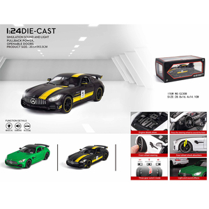 1/24 GTR Die-cast otomobil araç model simülasyon ses ve ışık ile geri alaşım araba çekin - Product Image 5