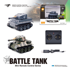 2.4G radyo kontrol 4 kanal rotasyon dublör araba şarj edilebilir küçük simülasyon yarım parça askeri araç RC Mini tankı - Product Image 5