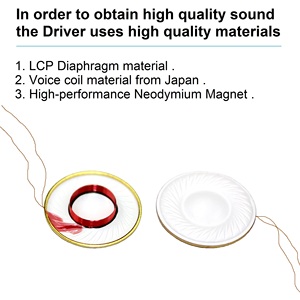フル周波数範囲スピーカー径16mmLCPダイヤフラム高品質低歪みイヤホンヘッドホンドライバーディープバスサウンド - Product Image 4