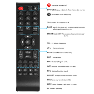 Yüksek kaliteli Digihome yedek uzaktan kumanda fabrika uzaktan kumanda tv Brando panasonic IR tv uzaktan kumanda - Product Image 4