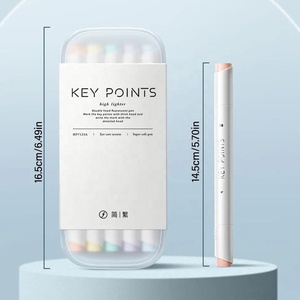 5pcs Key Point Dual Side Pastel <strong>Highlighter</strong> Marker with <strong>Chisel</strong> and Fine <strong>Tip</strong> for DIY Journal - Product Image 5