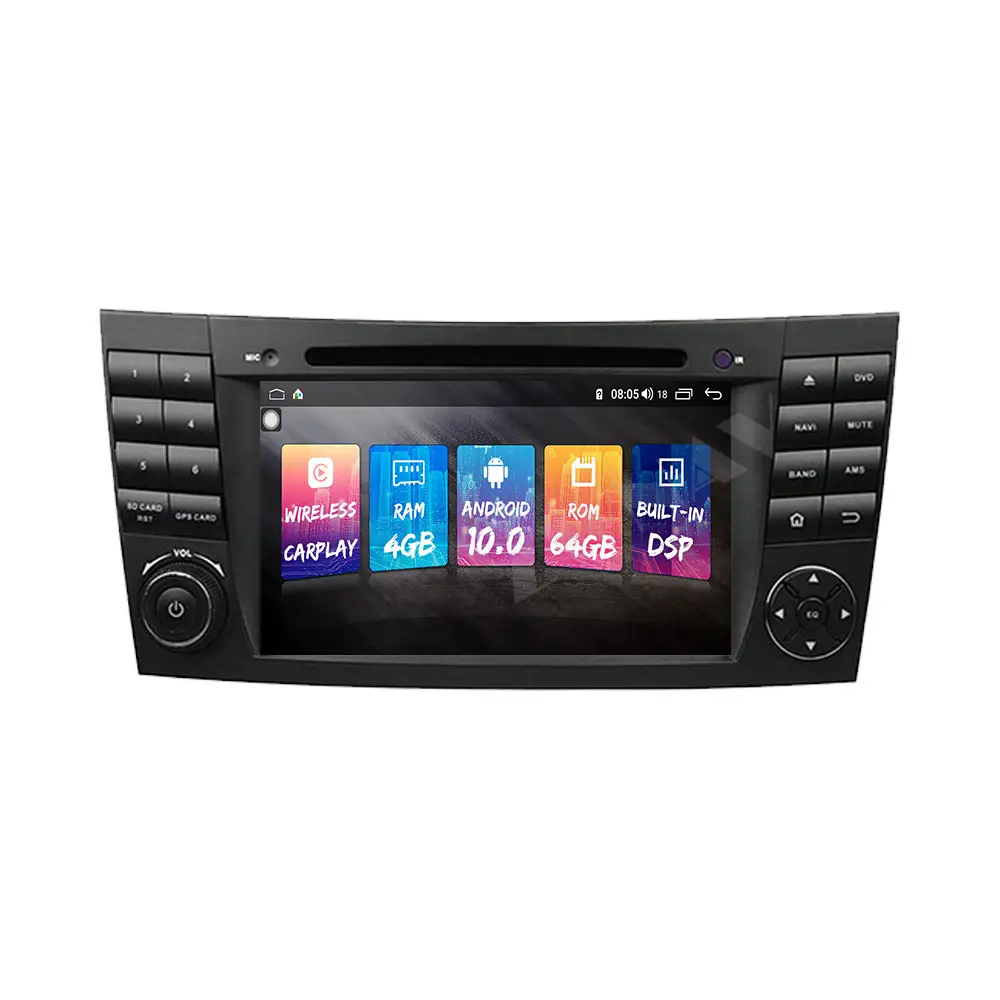 Auto lecteur stéréo CARradio Android10.0 GPS Navigation radio lecteur pour Mercedes Benz W211 unité de tête de construire dans carplay 64 GO