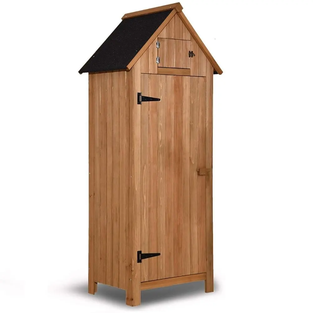 Большой деревянный шкаф, набор инструментов для строительства, садовый сарай для хранения