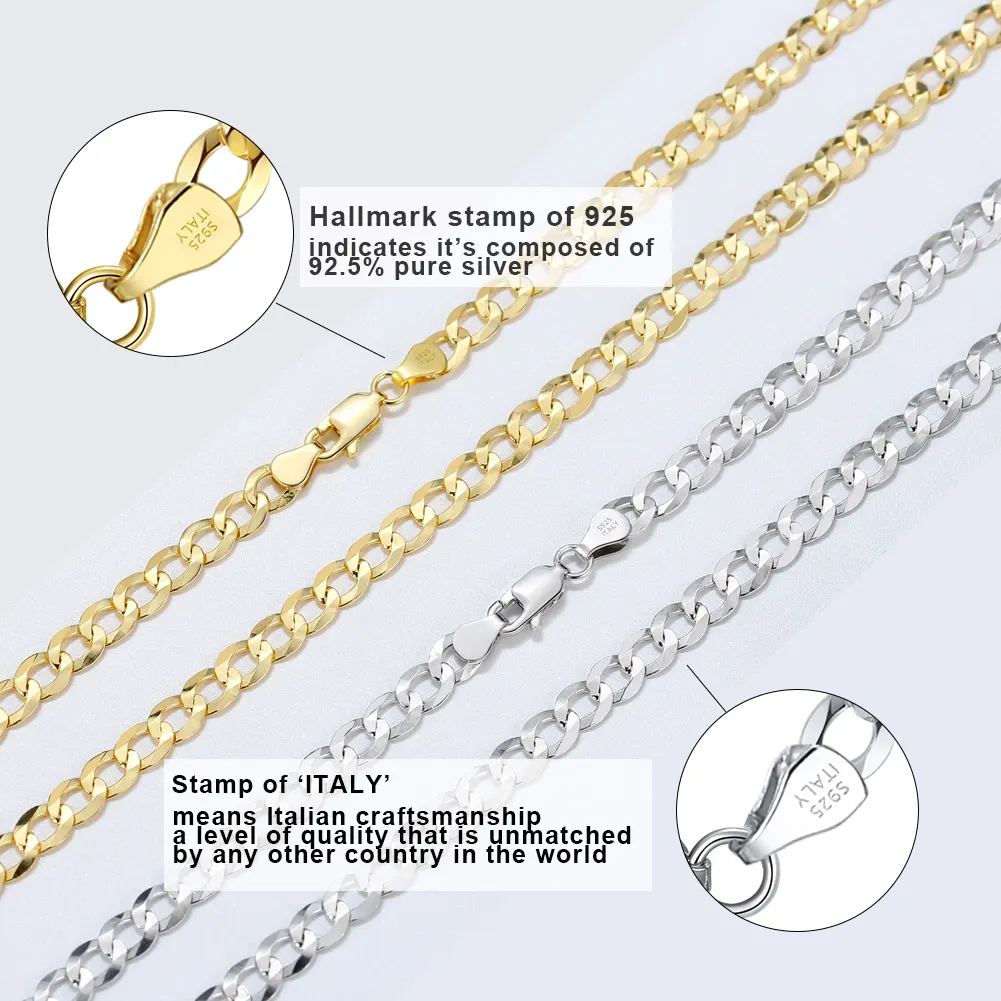 Ожерелье из серебра 925 пробы, с покрытием из золота 18 К