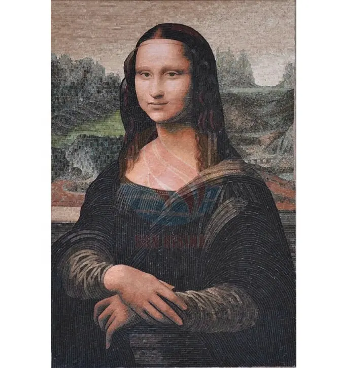 Custom Mona Lisa Pittura di Arte Mosaico di Pietra di Marmo Della Parete Immagine