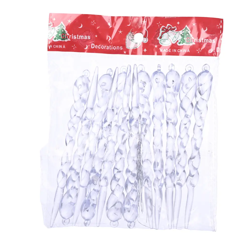 Colgante de barra de hielo transparente, árbol de Navidad de hilo para decoración creativa, productos navideños, novedad